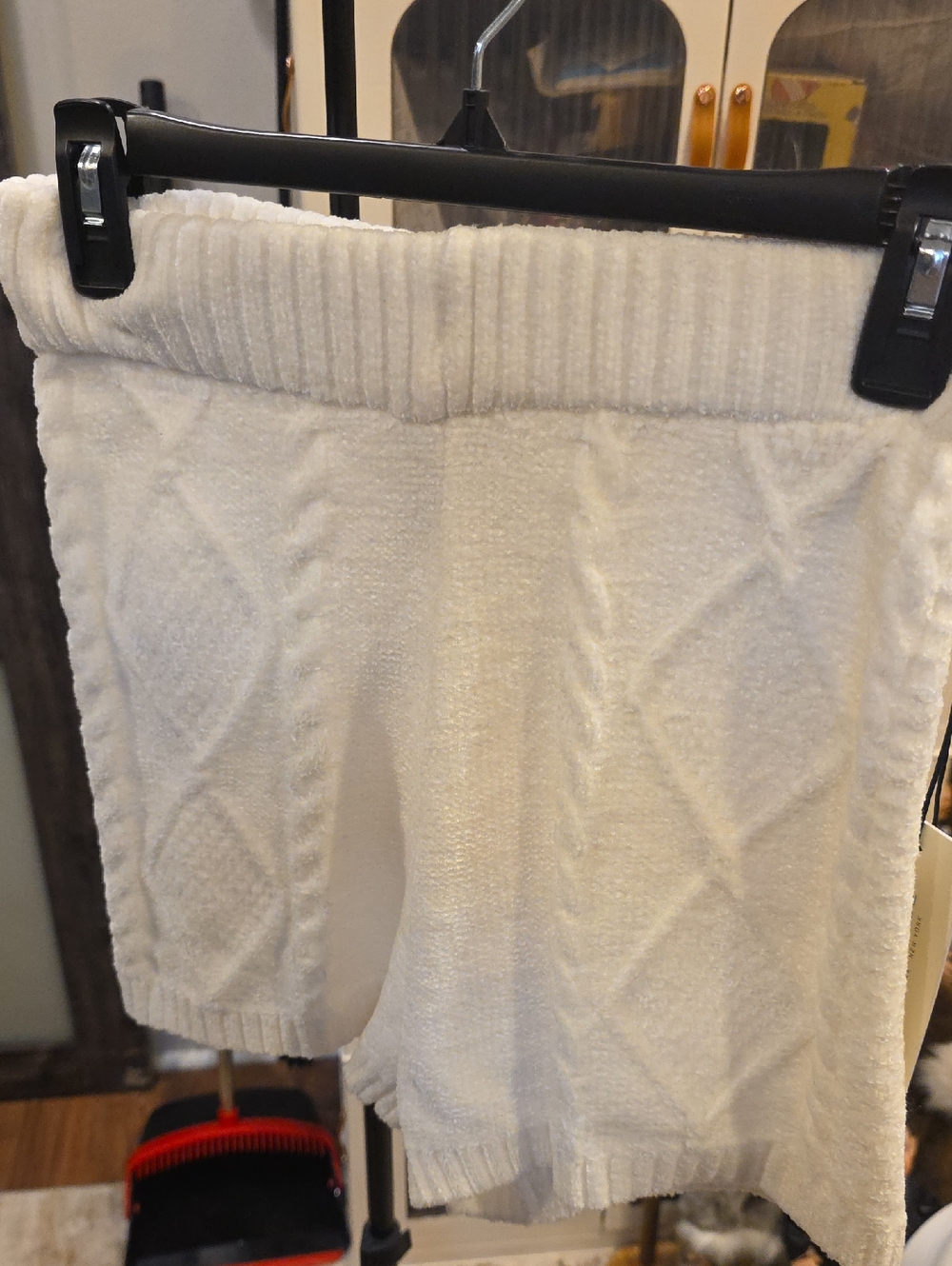 Rachel Zoe Cream Textured Knit Lounge Shorts